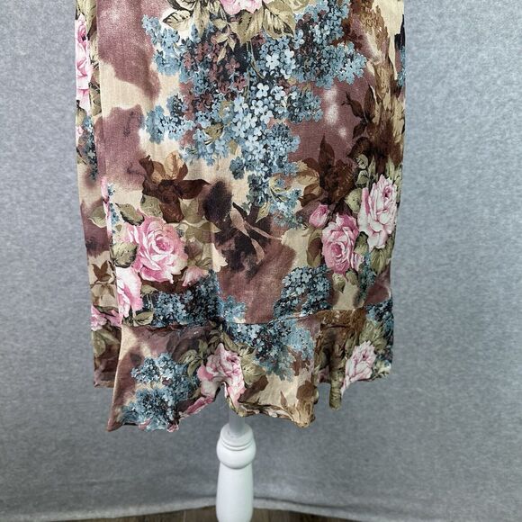 Vintage Floral Mini Short Dress Womens Small Pink Mini Babydoll Slip Sheer Y2K - Picture 5 of 11